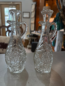 Vintage Small Glass Oil Jar Set