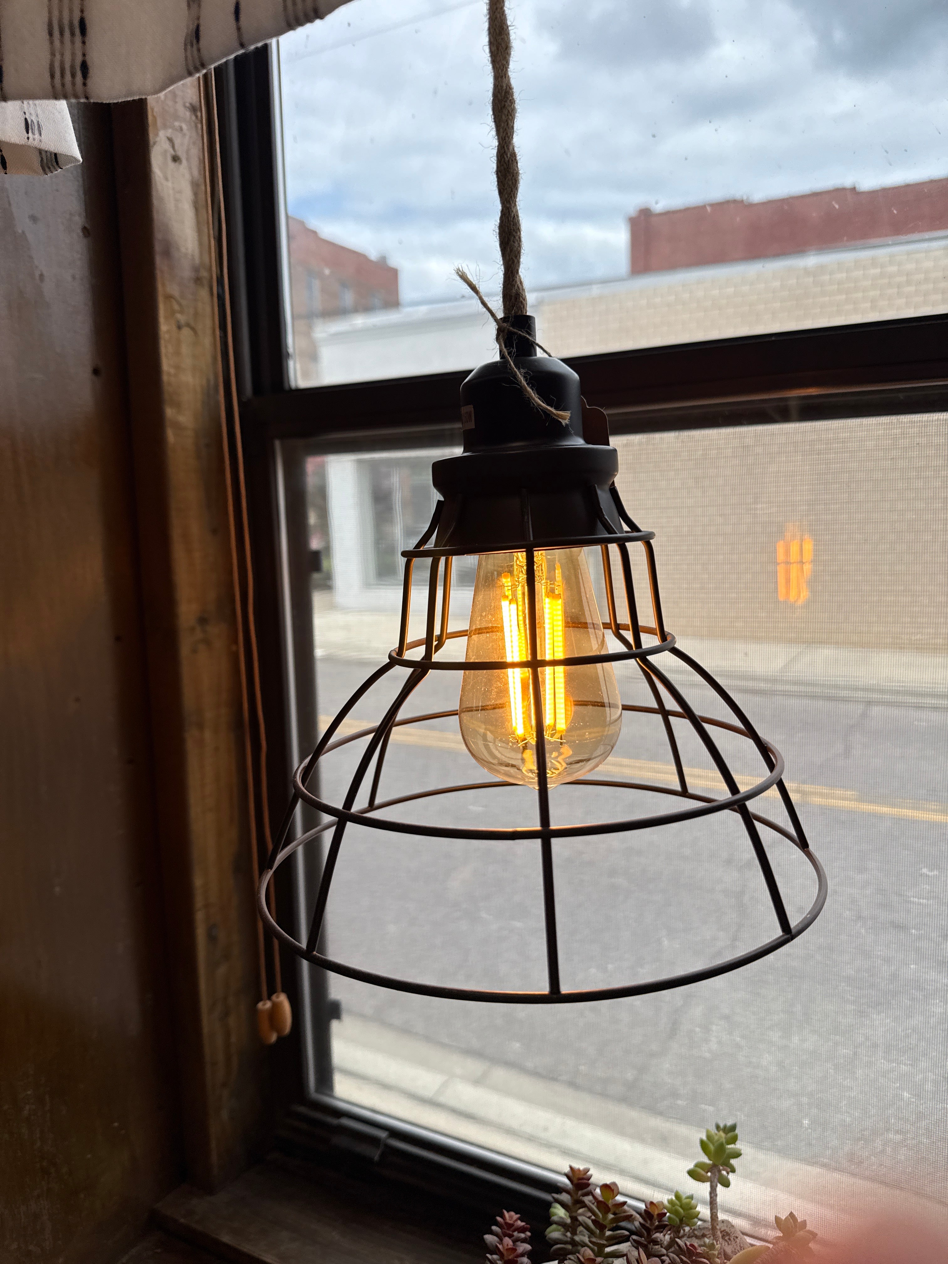 Hanging light fixture and bulb