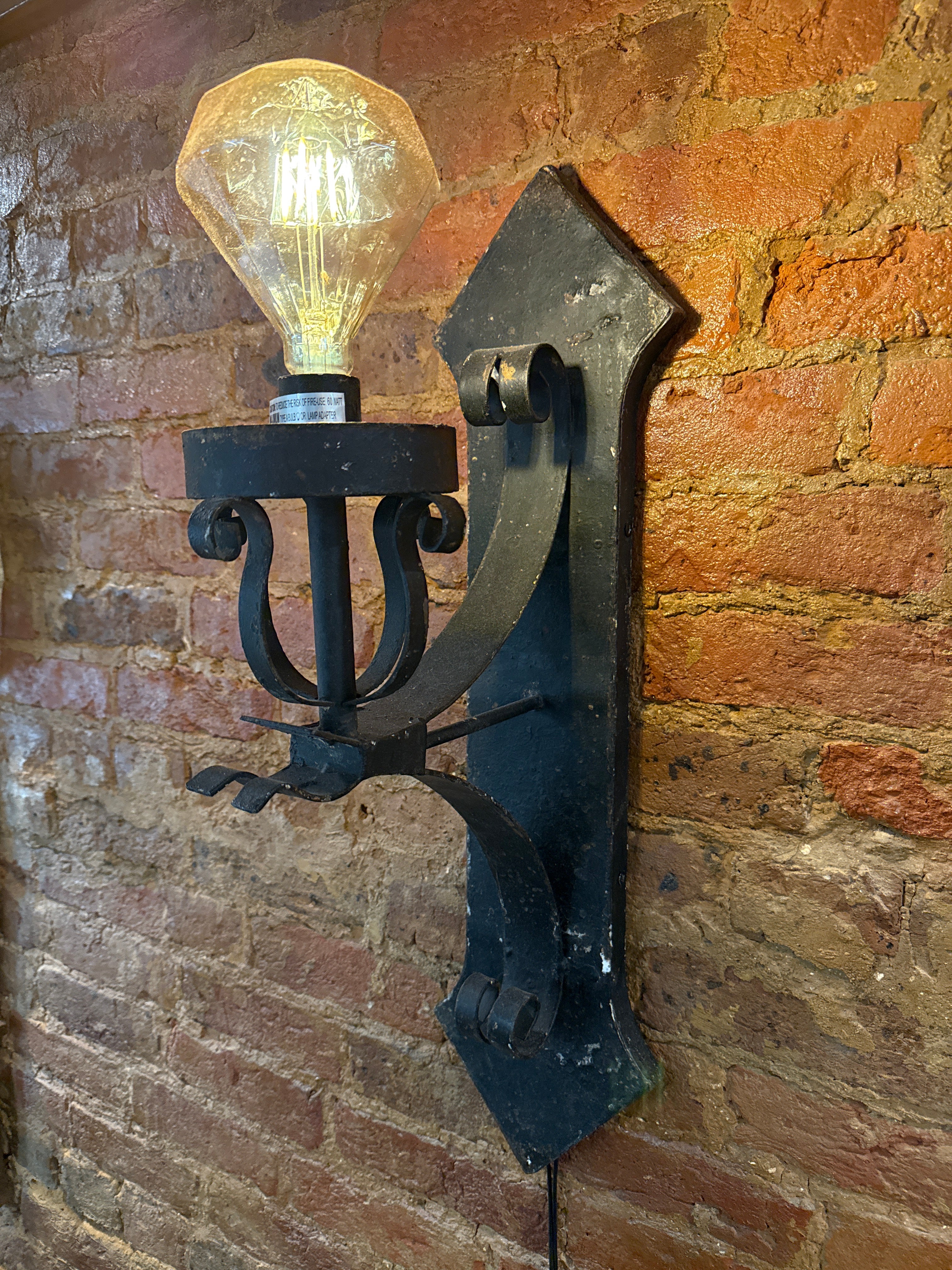 Black Wall Sconce-No shade
