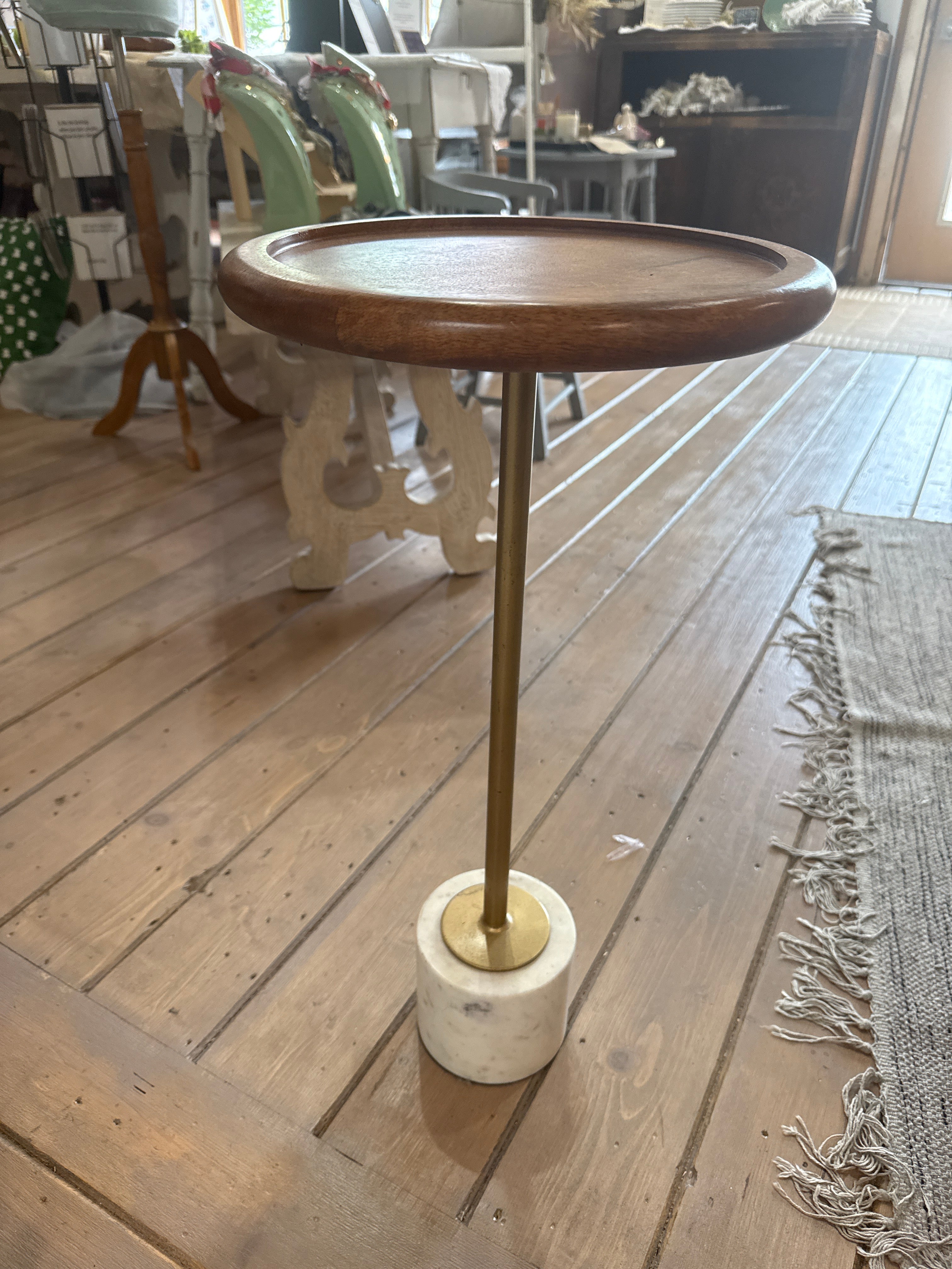 Wood Top Marble Base Table