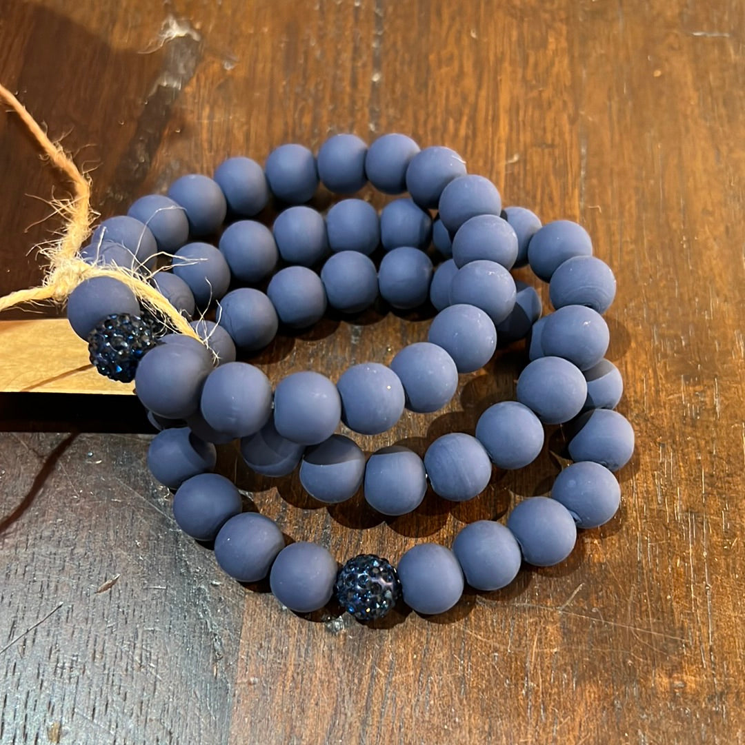 Navy pave ball bracelet