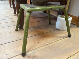 Vintage Green Metal Stool