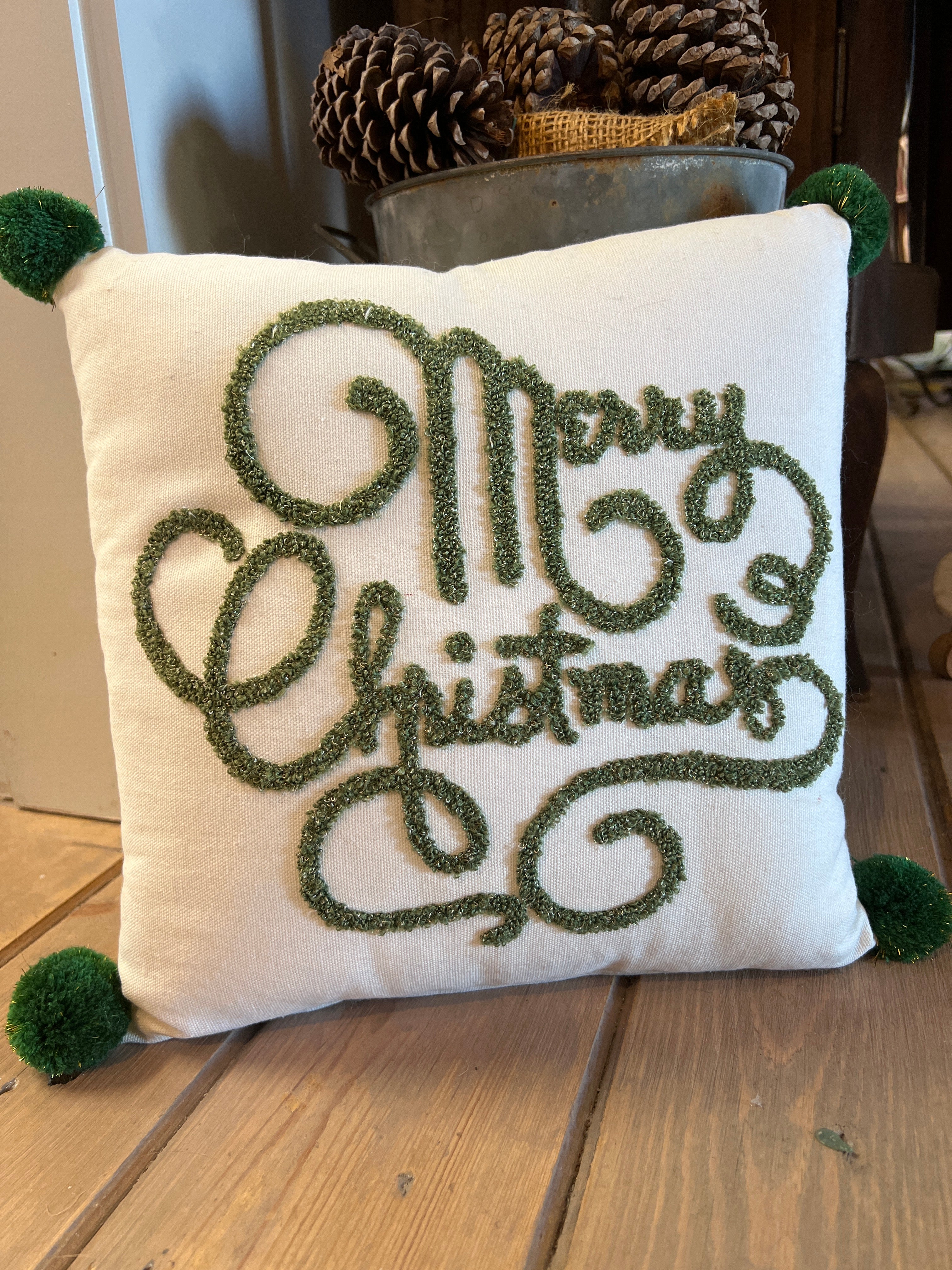 Merry Christmas 12” Square Pillow