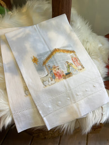 Nativity Print Tea Towel