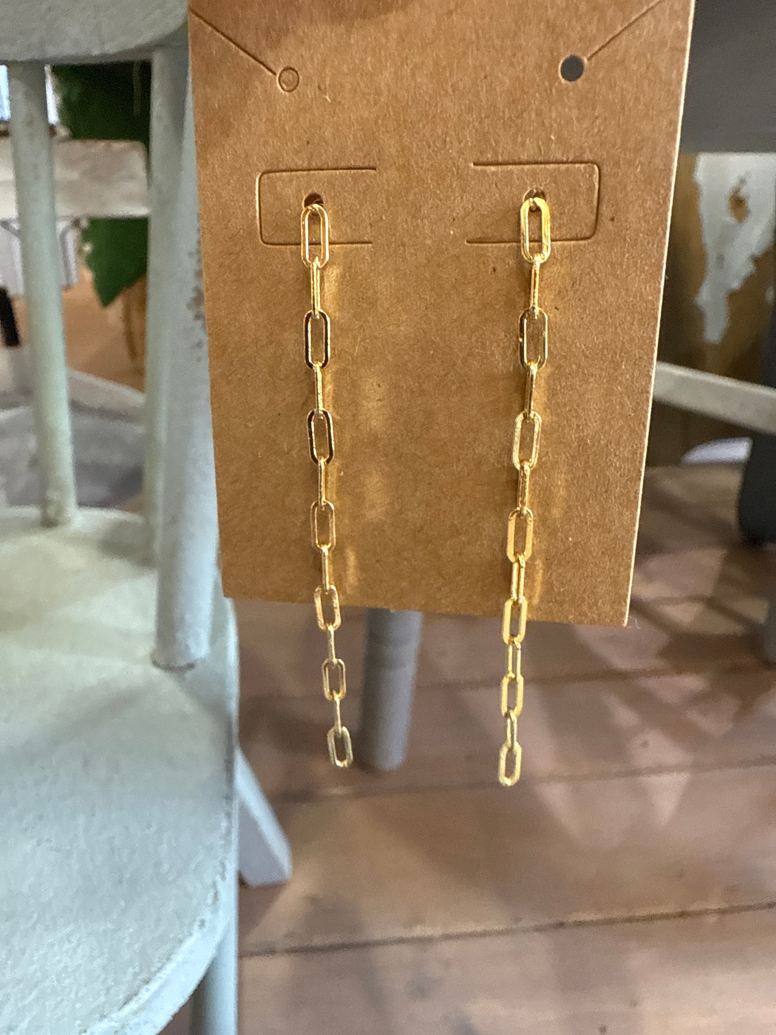 EP27406-001-Small Gold Chain Drop Earrings