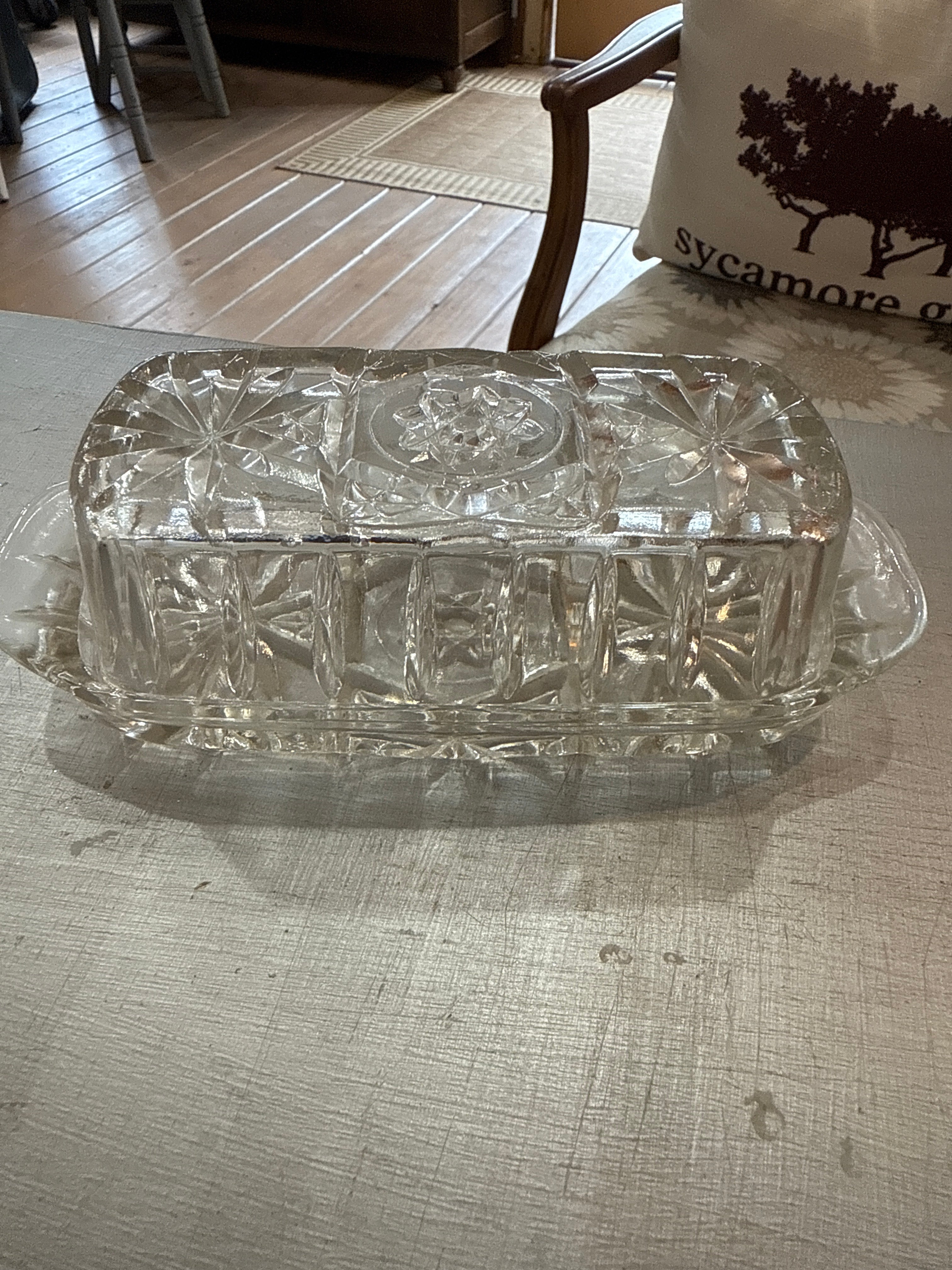 Vintage Glass Butter Dish