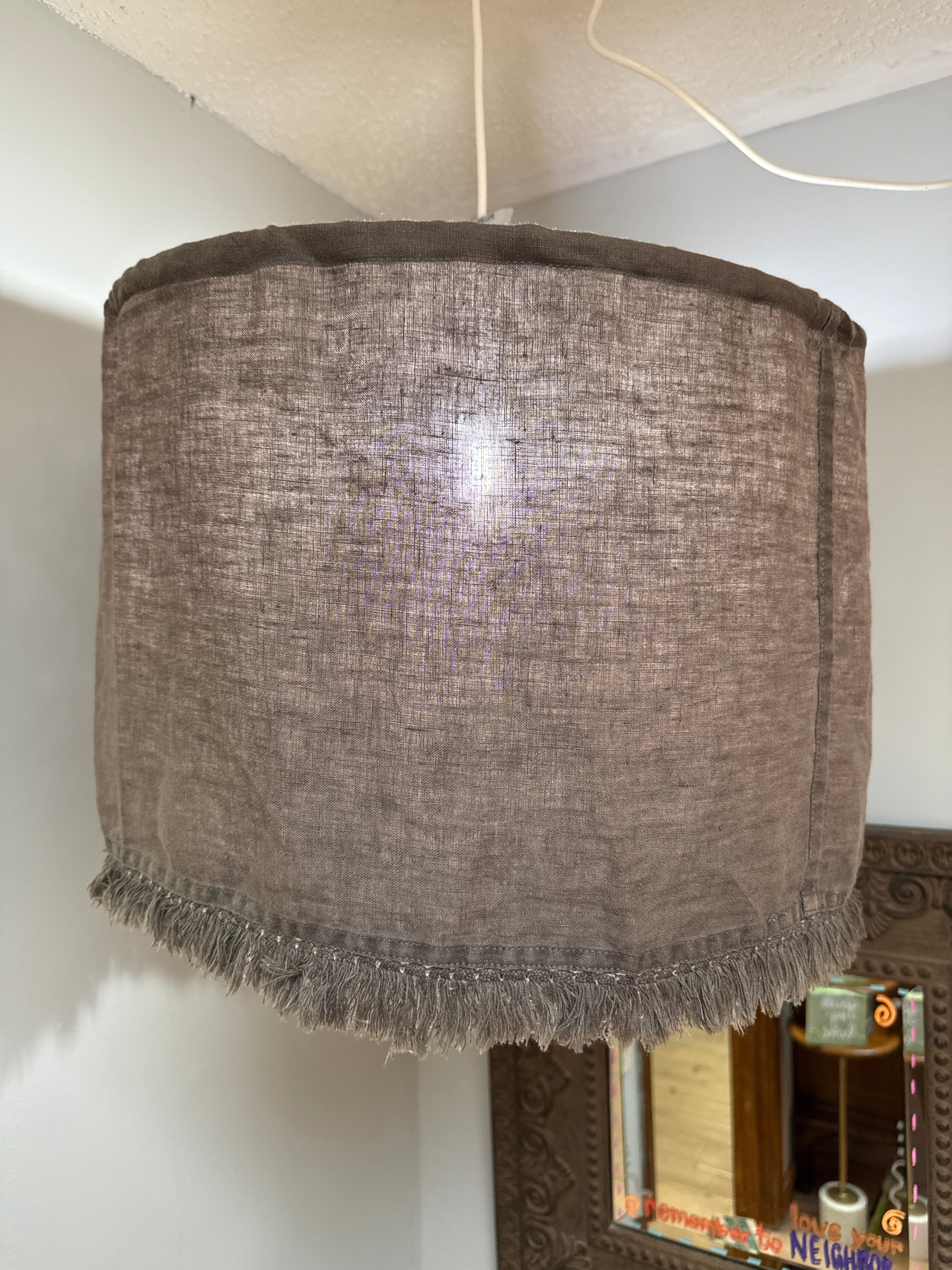 Stonewashed Fringe Lamp Shade