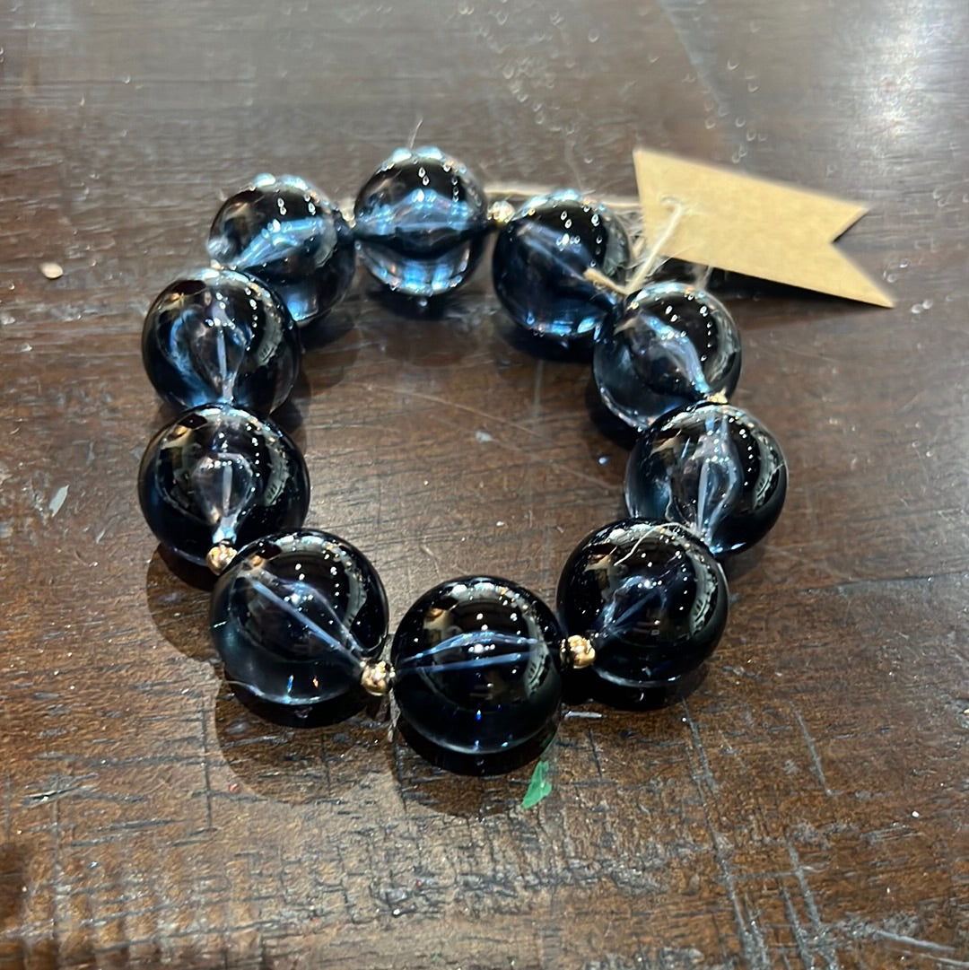Acrylic ball elastic bracelet-black