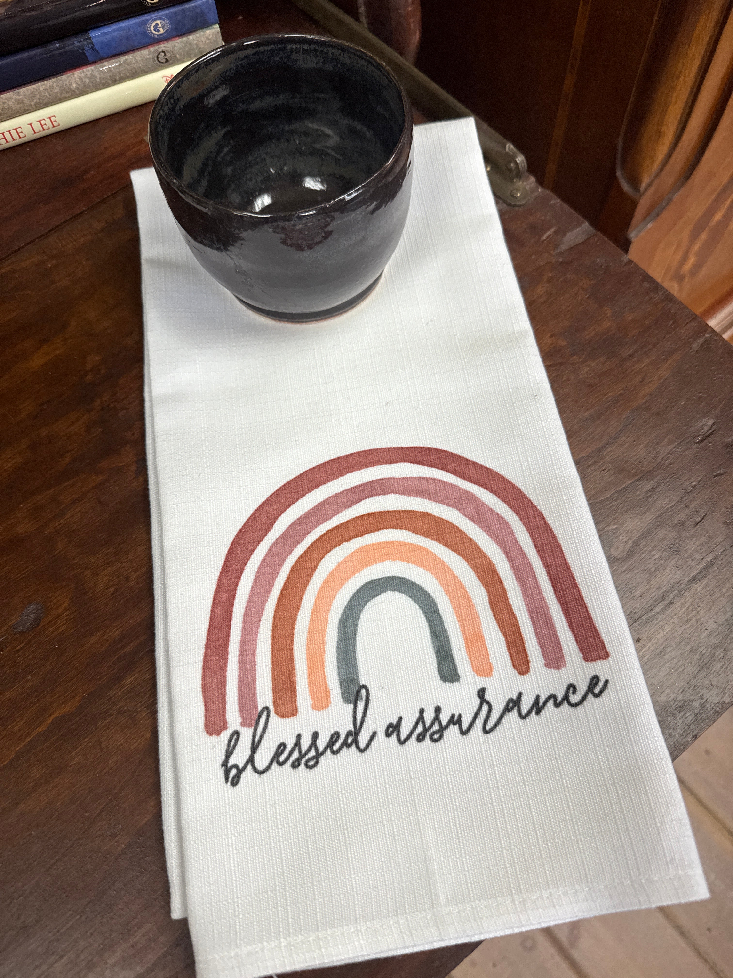 Little Birdie Teal Towel-Blessed Assurance Rainbow