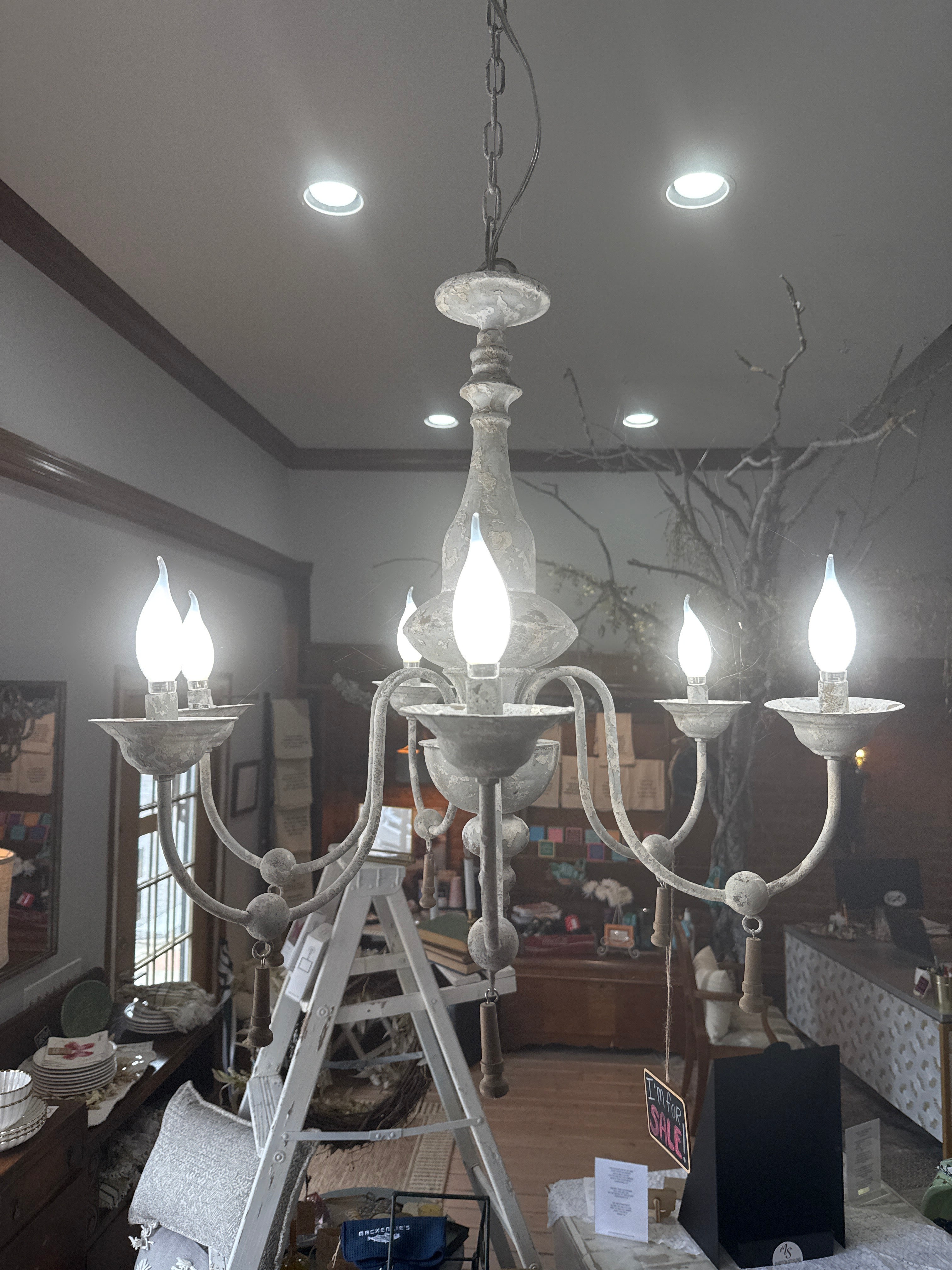 Wood Drop Chandelier