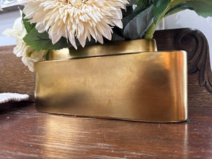 Gold Oval Vase-Ceramic