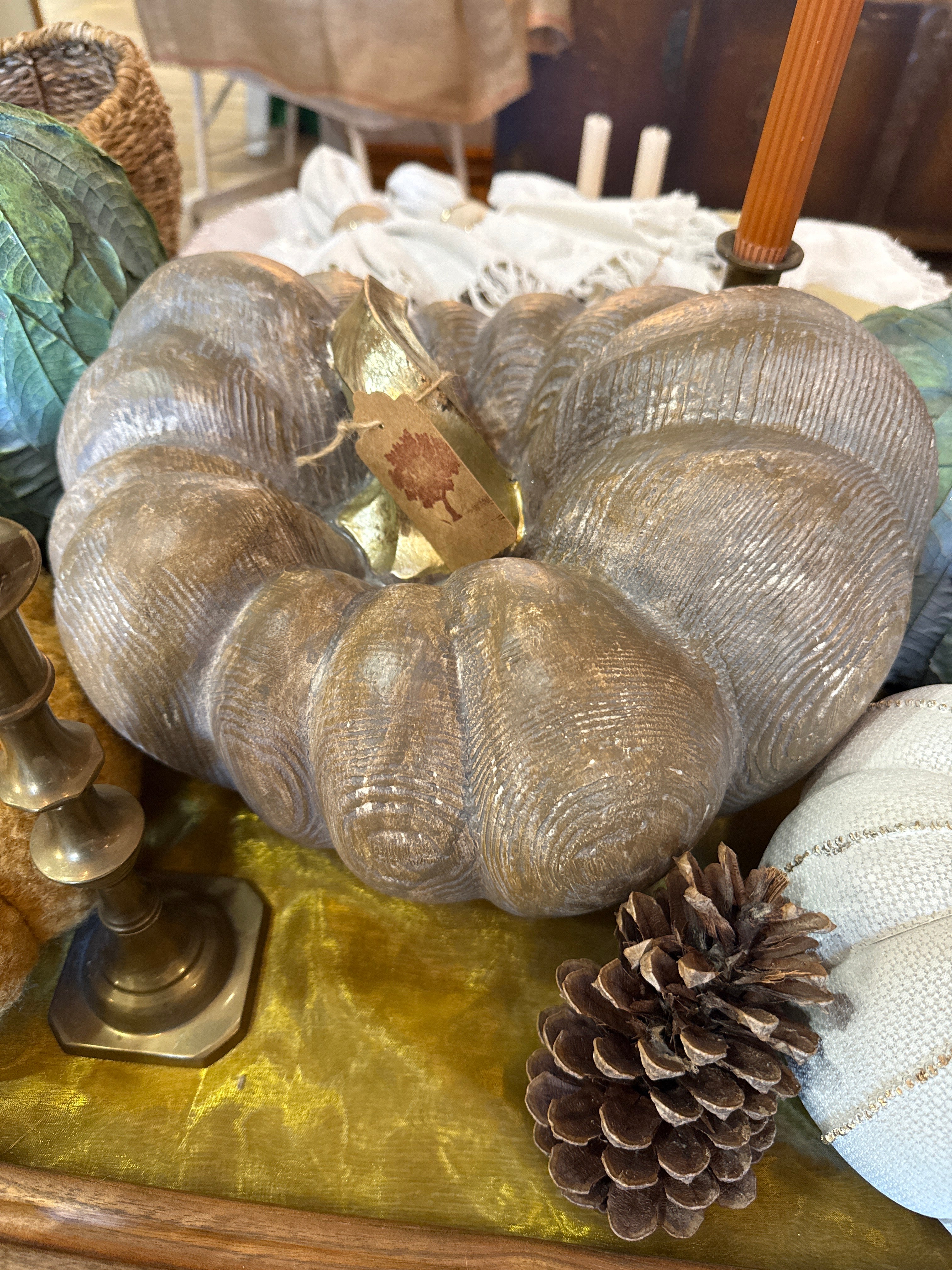 Gold and Brown Decorative Pumpkin