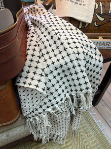 Black/Creme Cross Throw