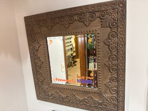 Brown Square Mirror