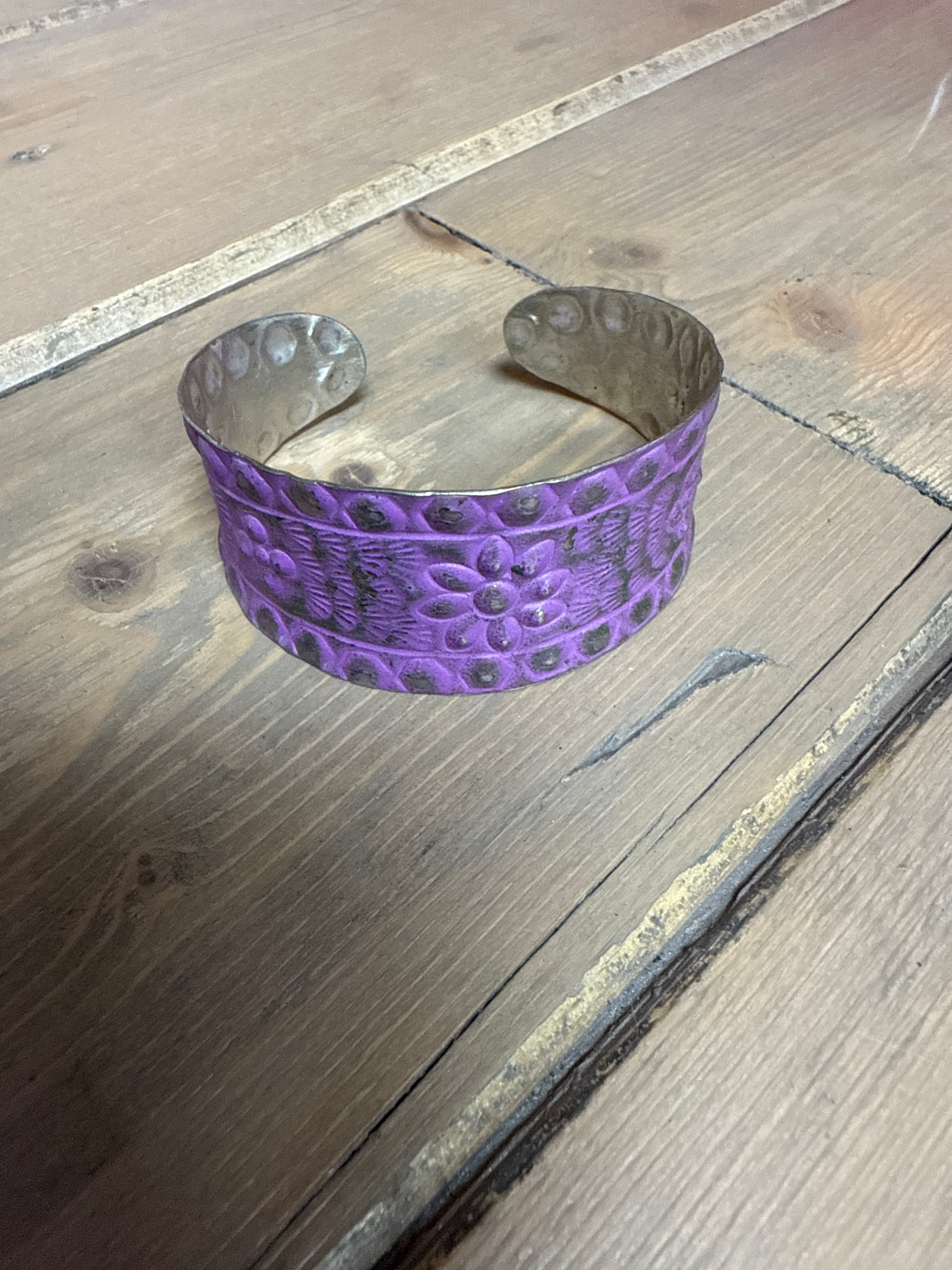 Purple Metal Bangle Bracelet
