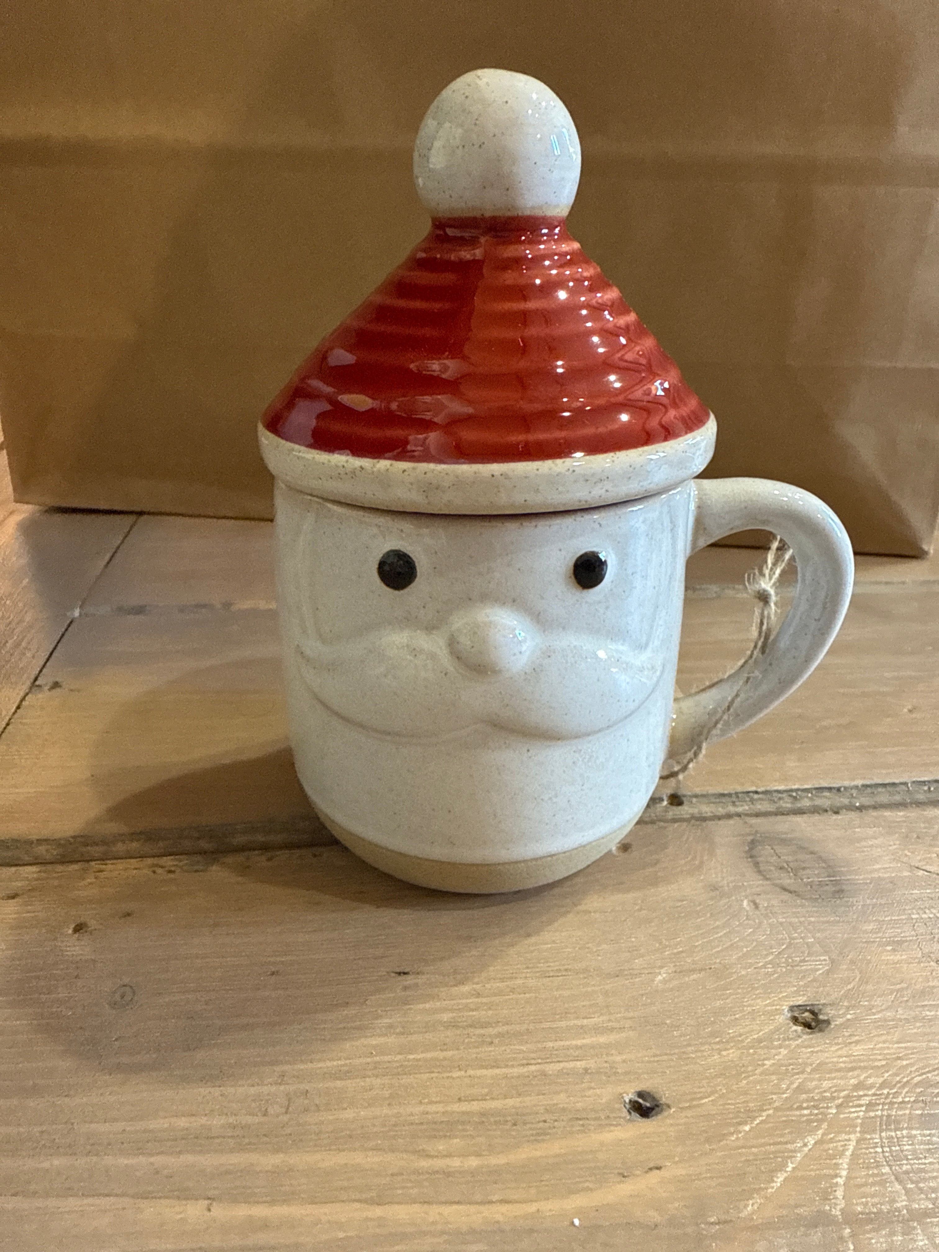 Snow Day Santa Mug with Lid