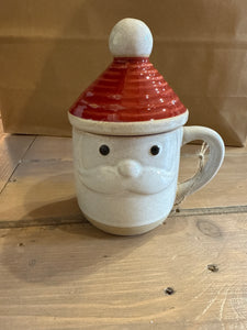 Snow Day Santa Mug with Lid