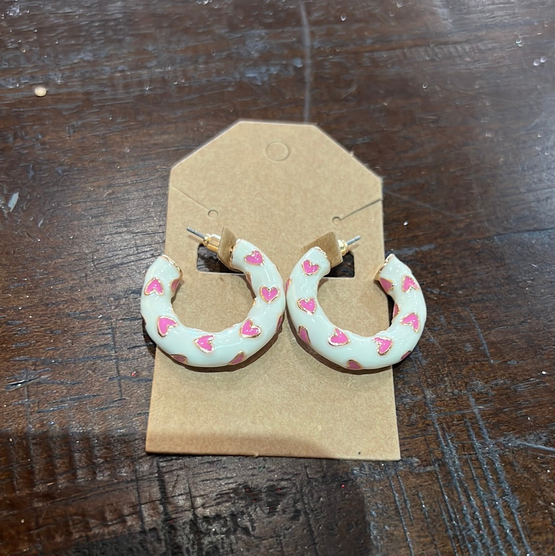 Color coated metal hoops-hearts