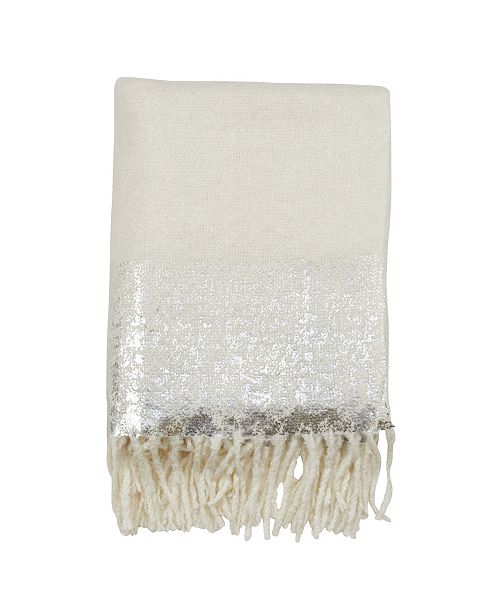 Foil Print Faux Mohair Throw