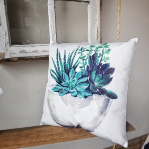 Potted Succulent Outdoor Pillow