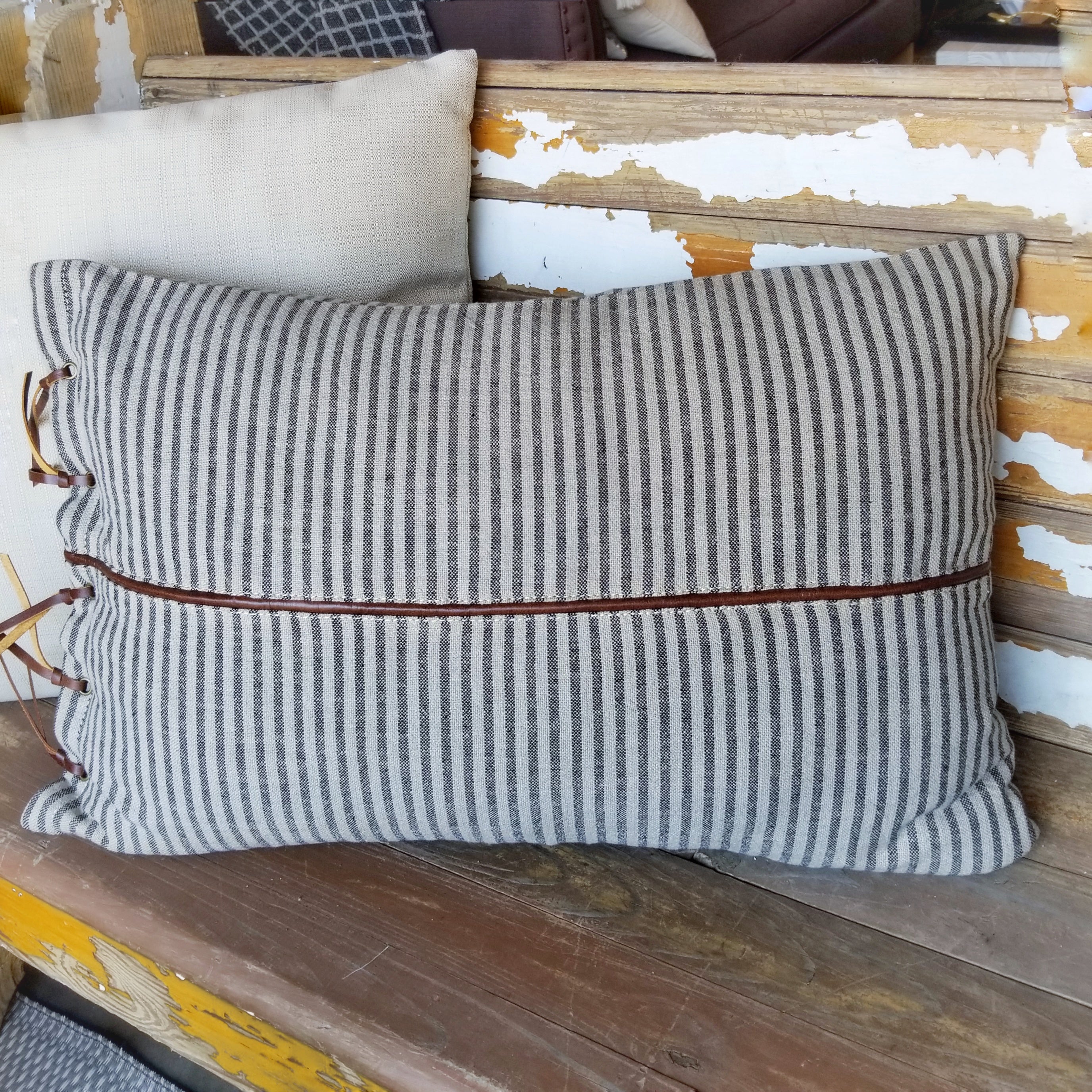 Leather Trim Pillows