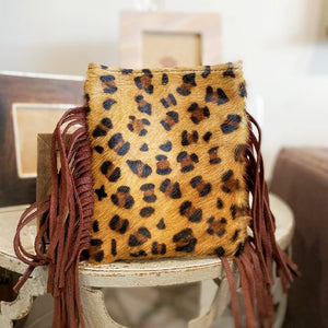 Cheetah Crossbody Cowhide w/ Fringe