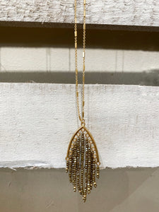 Glass Bead Tassle Necklace