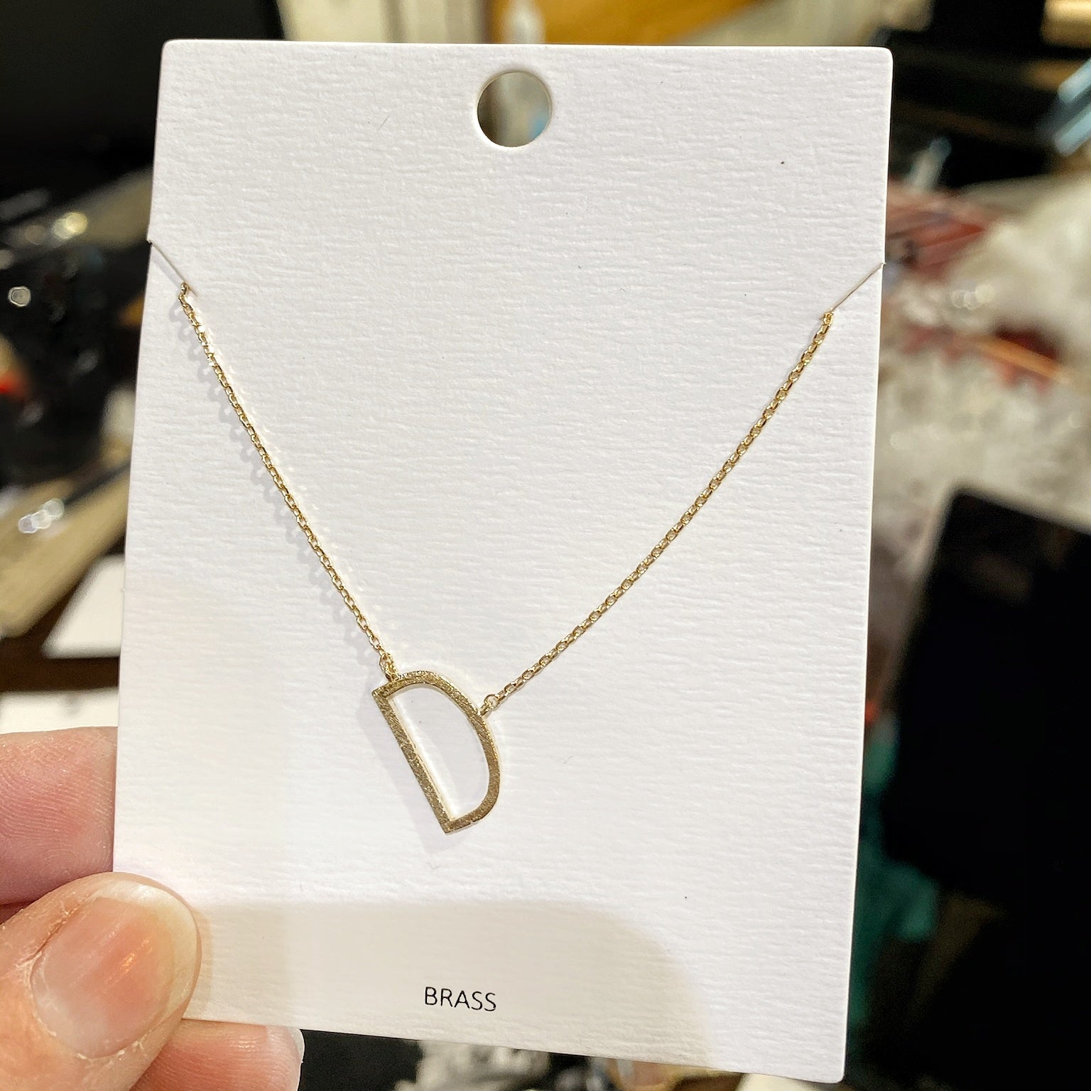 Brass Initial Necklace