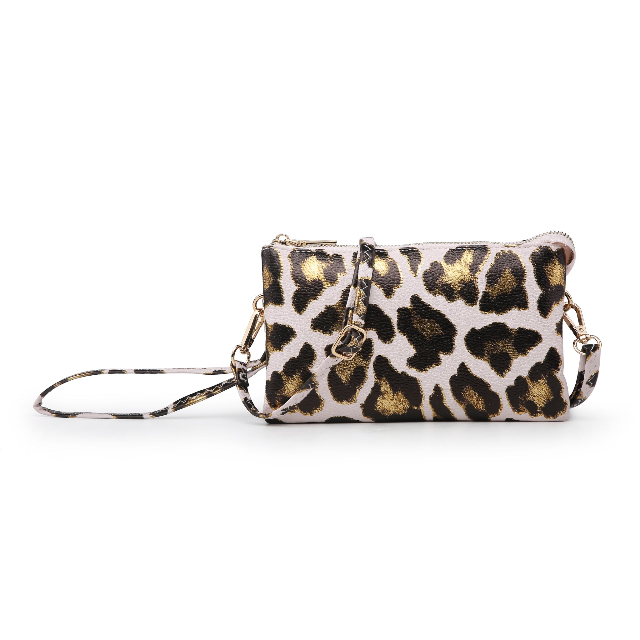 Riley Metallic Leopard Nude/Gold Bag
