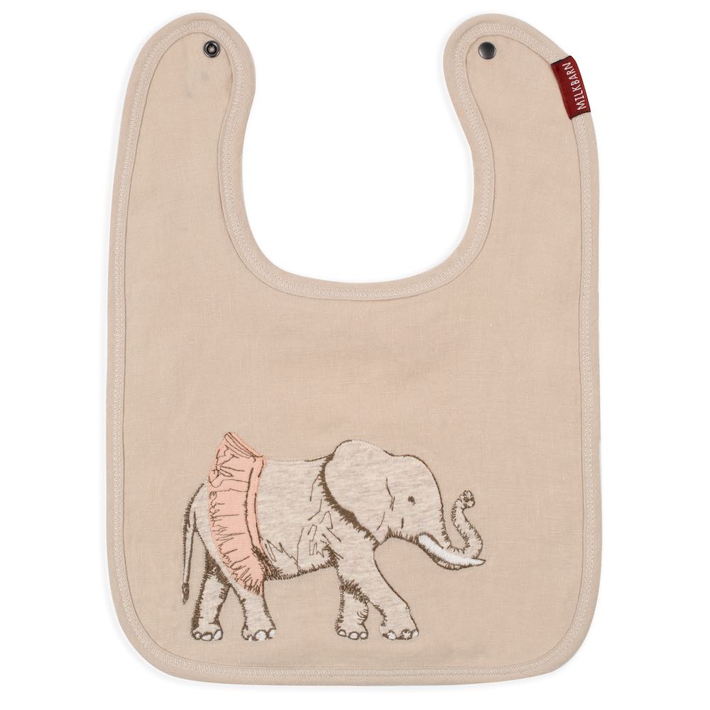 Milkbarn Appliqué Linen Bib