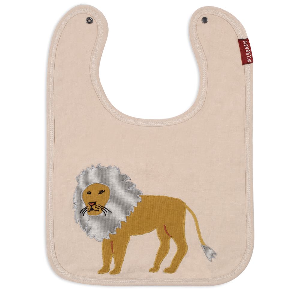 Milkbarn Appliqué Linen Bib