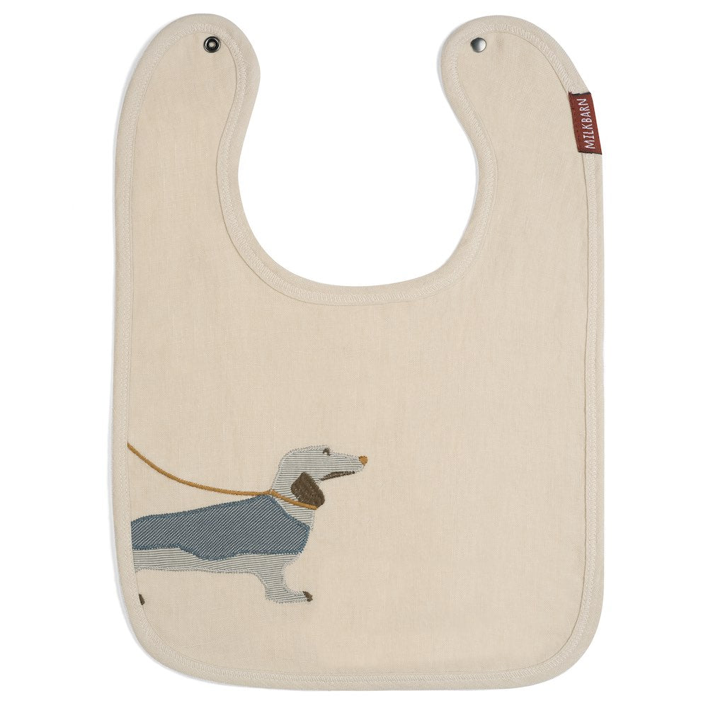 Milkbarn Appliqué Linen Bib