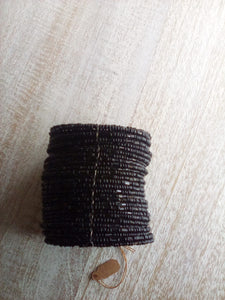 black seed bead cuff bracelet aa59641-001
