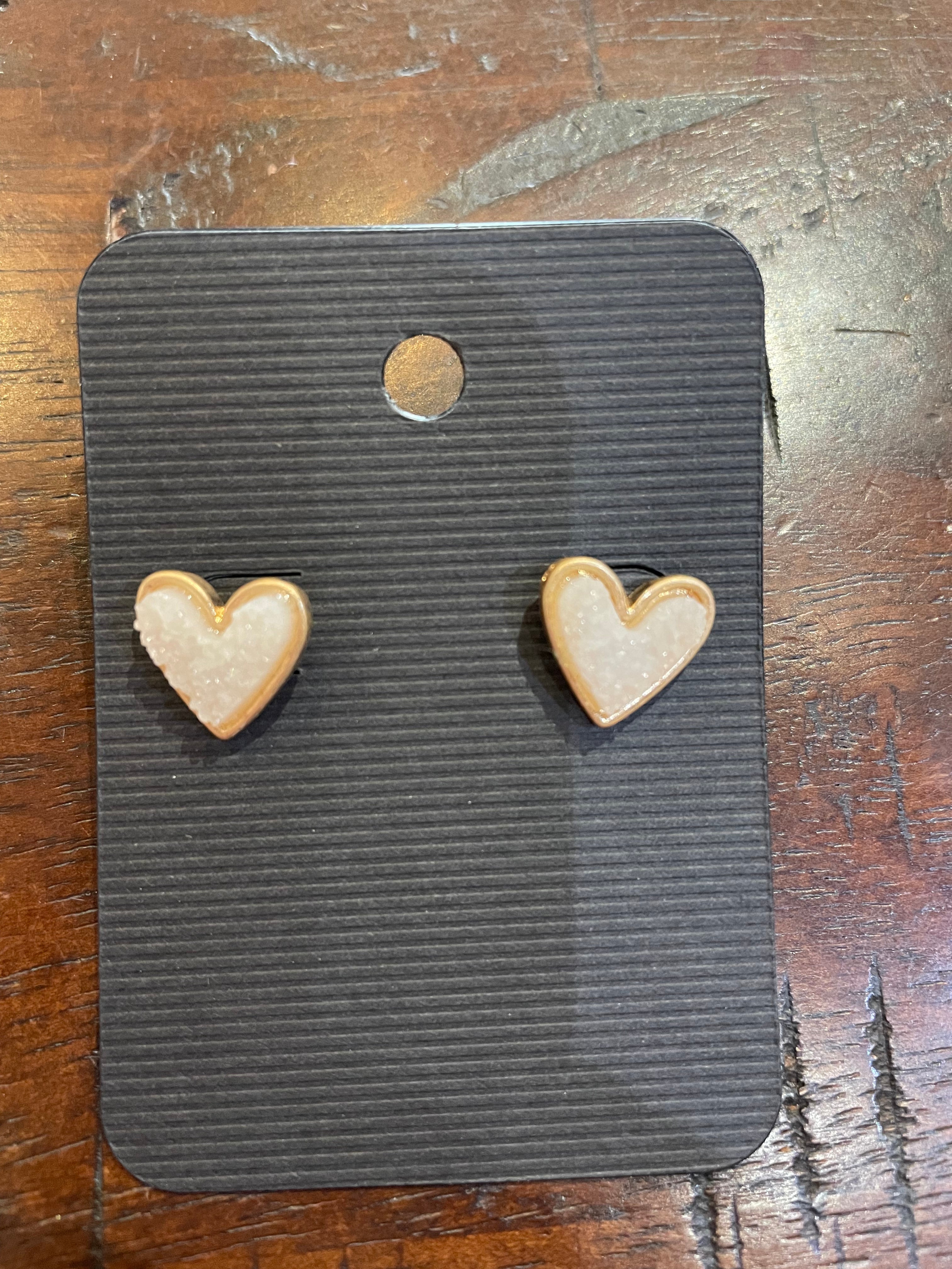 Druzy Heart Earring