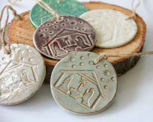 Prodigal Pottery Nativity Ornament