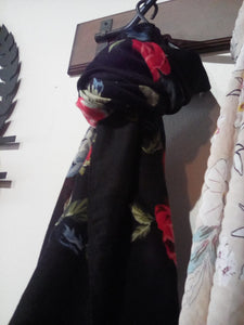 floral scarf black S7003