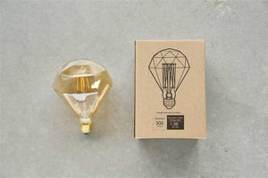 6-1/2"H Vintage Diamond Shaped Light Bulb, Amber (E-26, 3 Watt)