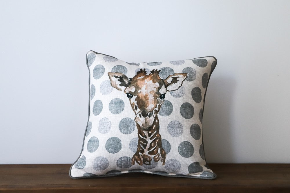 Polka Dot Giraffe Pillow