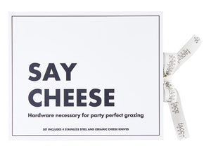 SAY CHEESE CERAMIC CHEESE KNIVES - SET OF 4