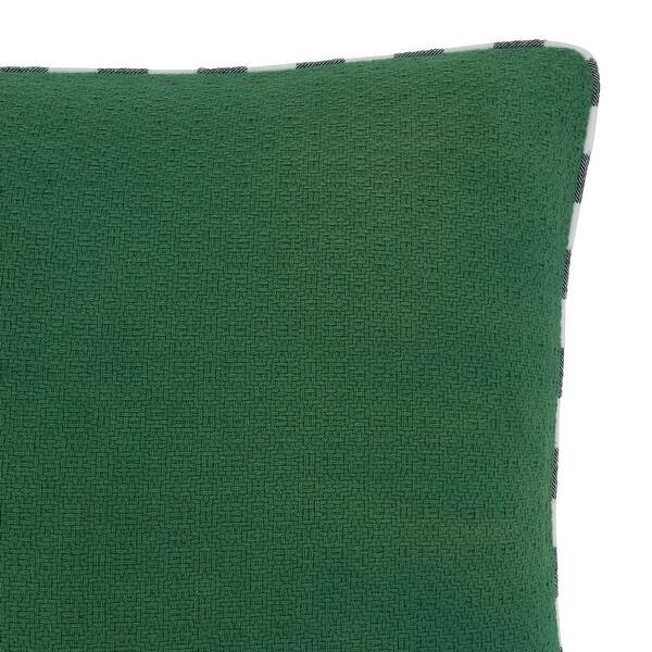 Green Pillow with Check Piping