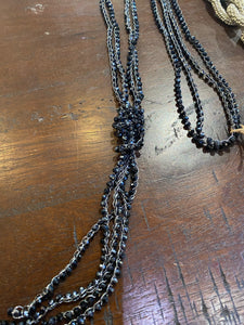 Knotted Bead Hematite Necklace