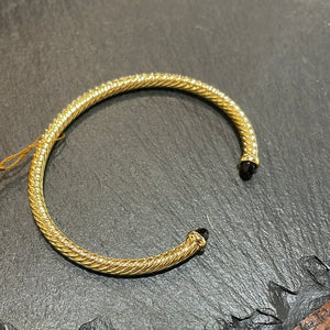 Cable Wire Cuff Black/Gold