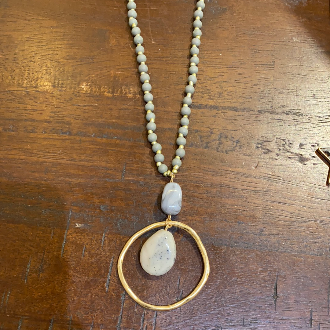 Stone and Wood Necklace