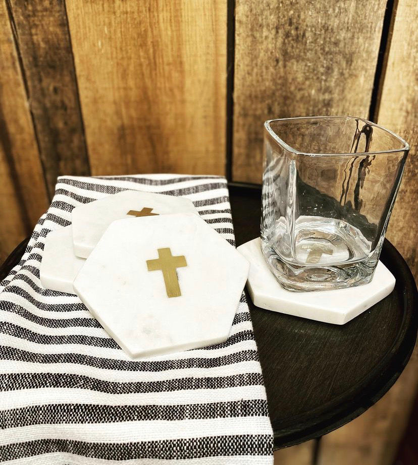 Marble Cross Coasters