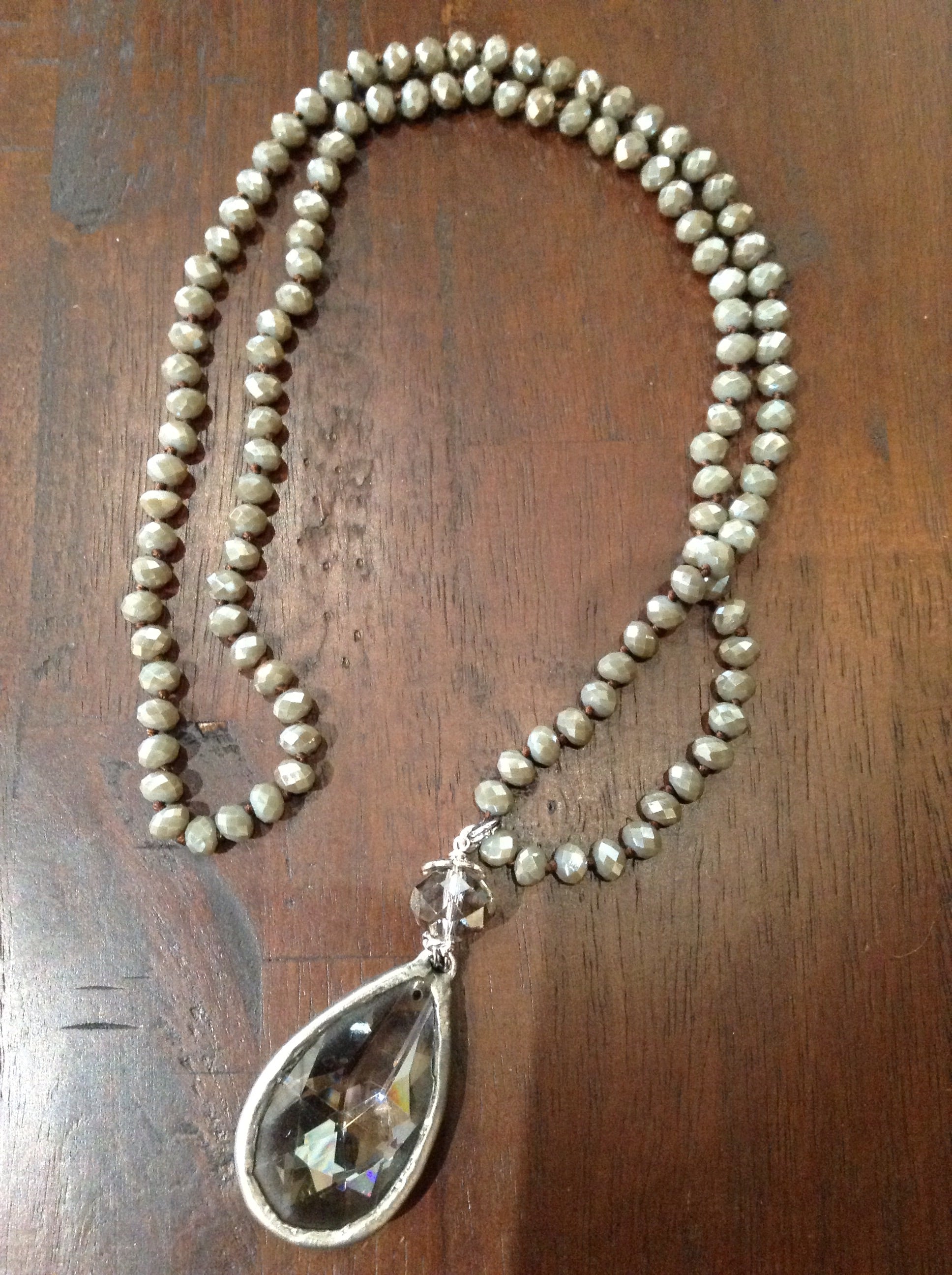 Dark Grey Crystal Necklace
