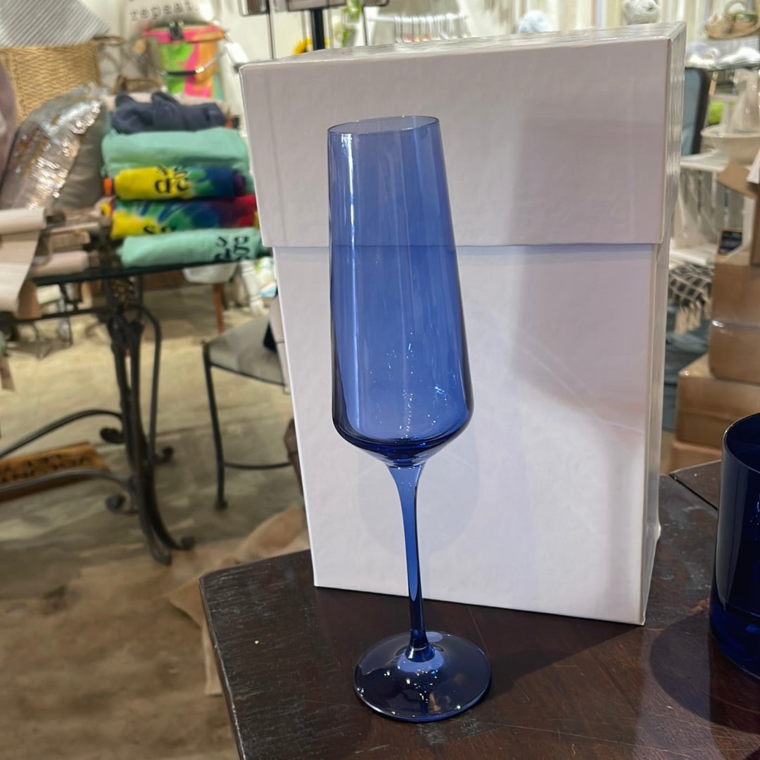 Estelle Blue Champagne Flute Single