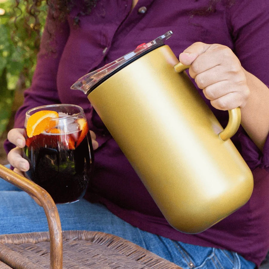 served Brand | Premium Pitcher (2L) - Keep Drinks Cold or Hot for Hours  with our Vacuum-Insulated, Double-Walled, Copper-Lined Stainless Steel  Pitcher