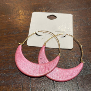 Pink Thread Hoop Earrings