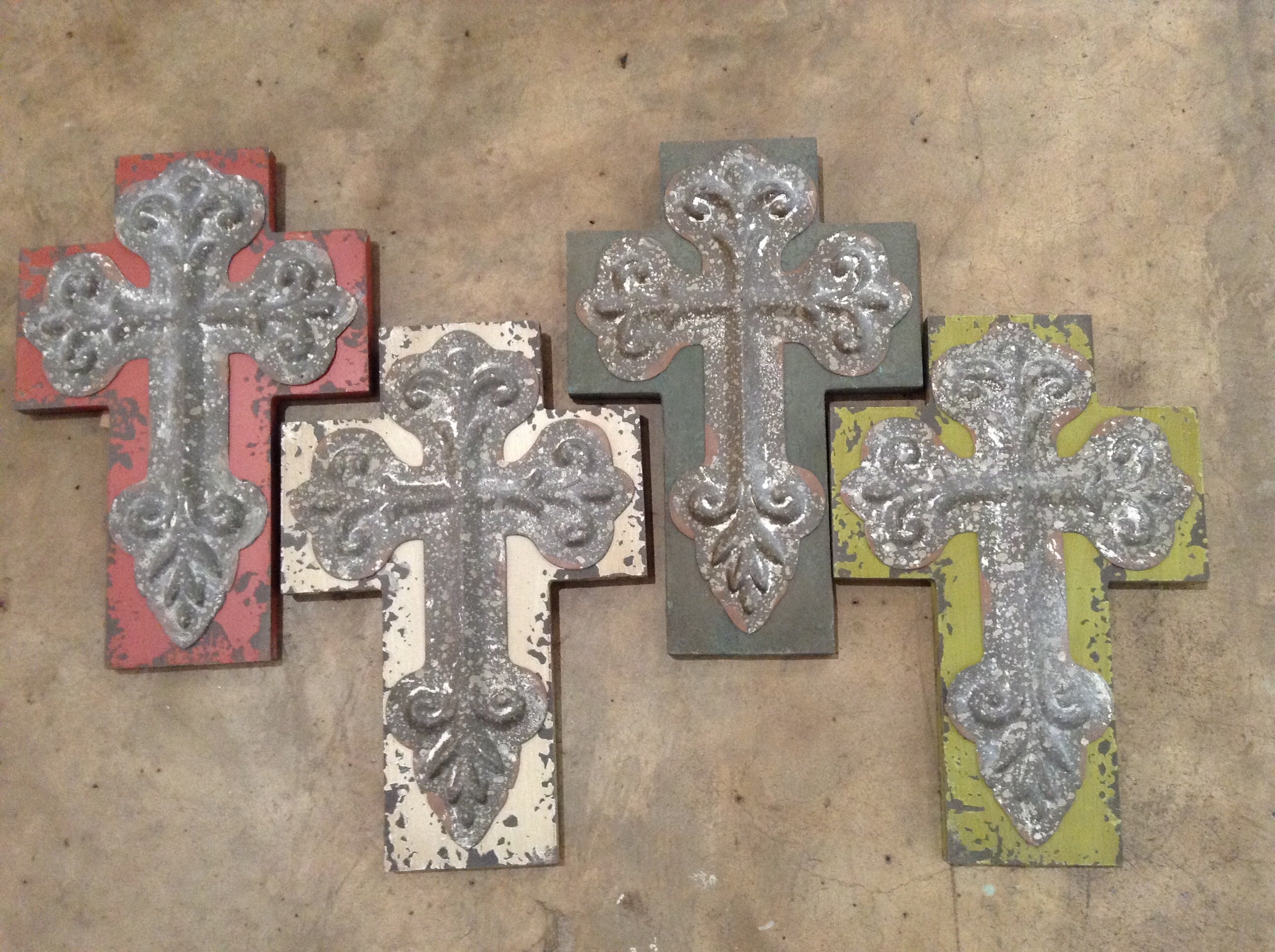 Wood and tin cross