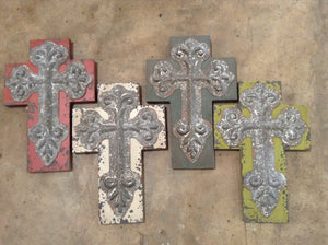 Wood and tin cross